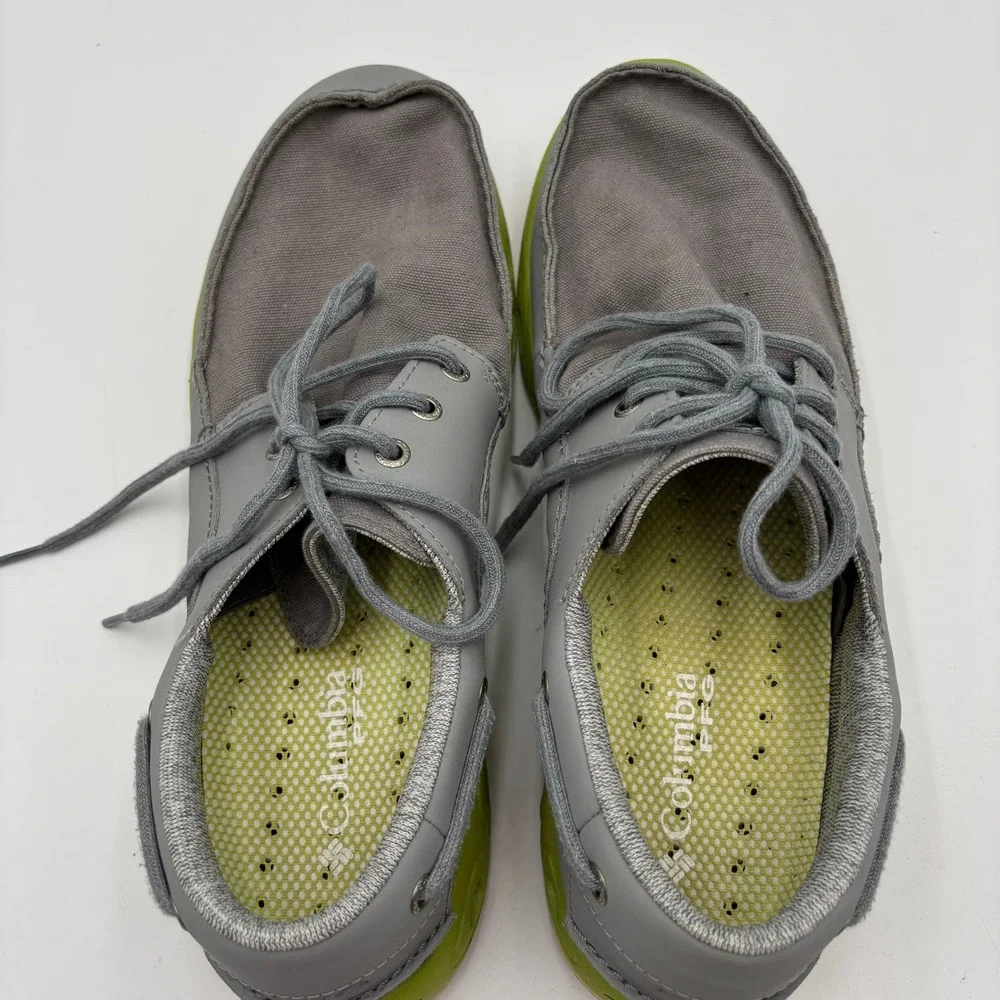 Columbia PFG Bahama Vent Mens Gray‎ Lime Dock Boat Shoes Lace Up Size 12